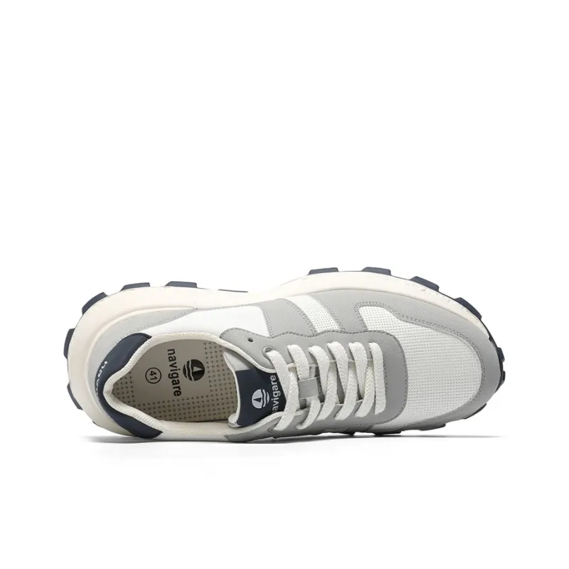 NAVIGARE Small Sailboats Height Increasing Low Top Casual Shoes Men's Gray Blue-2
