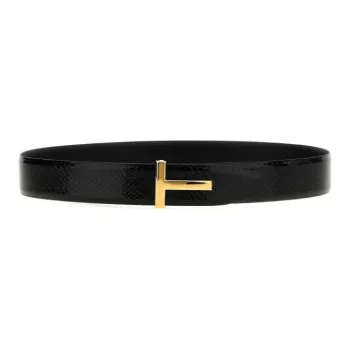TOM FORD T Logo Reversible Buckle Belt