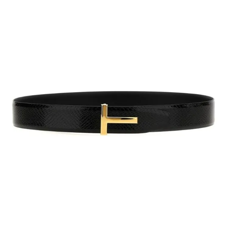 TOM FORD T Logo Reversible Buckle Belt-0