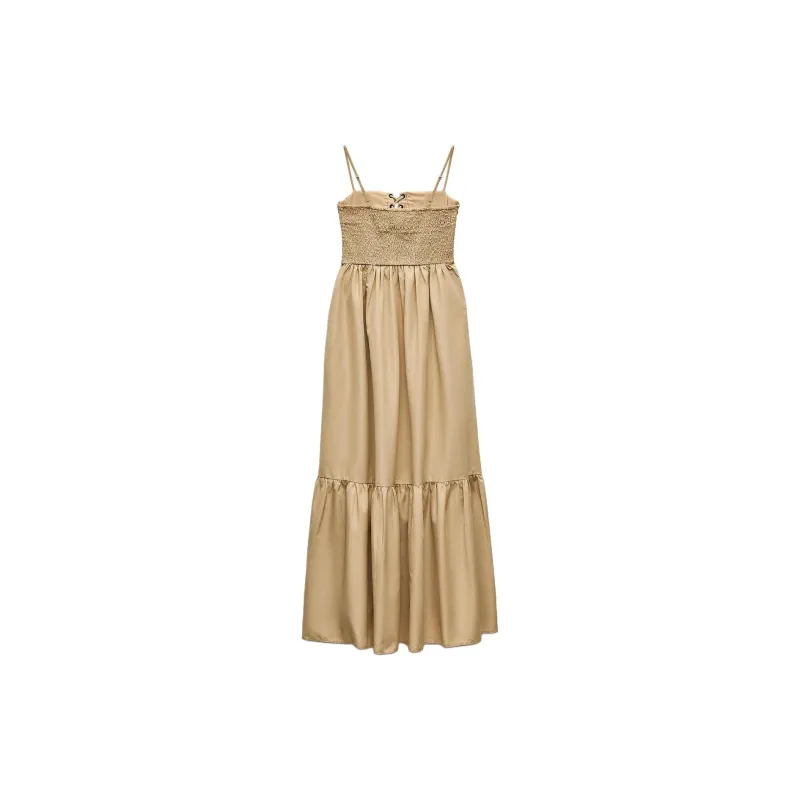 ZARA Slip Dresses Women's Brown-1