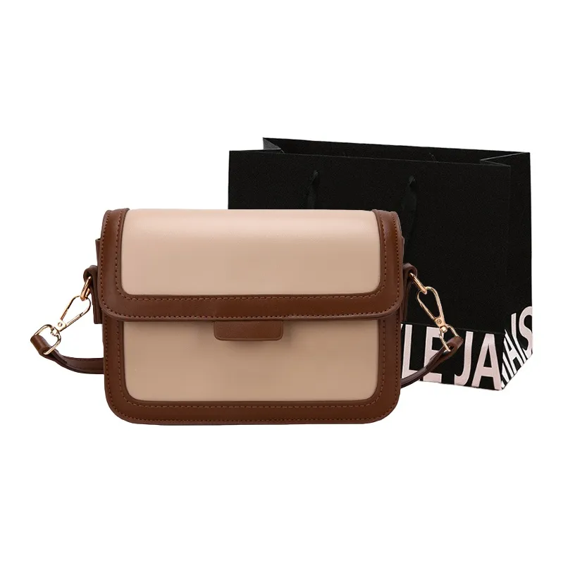 Cwatcun PU Shoulder Bag Crossbody Bag Women's Brown/Black/Khaki-0