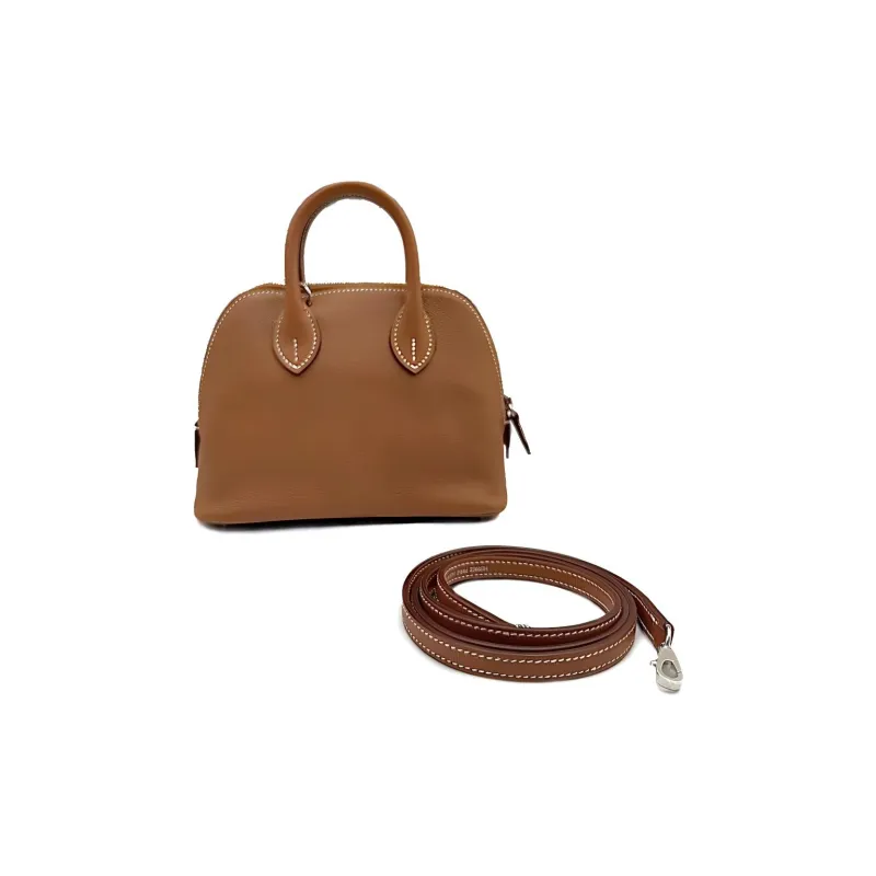 HERMES Bolide Evercolor Calfskin Bowling Bag Shoulder Bag Crossbody Bag Handbag Mini Women's Gold/Light Purple-1