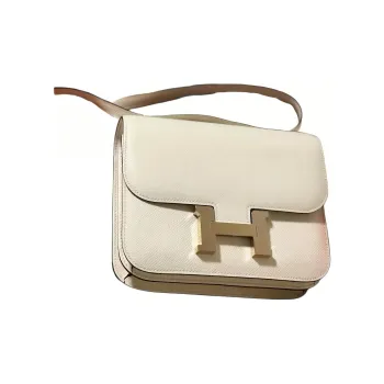 HERMES Constance Epsom Leather Shoulder Bag, Crossbody Bag Mini Women's 10 Craie Milkshake White
