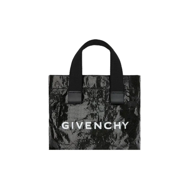 Givenchy Cow Leather Detail Tote Bag Shopping Bag Shoulder Bag Crossbody Bag Handbag Mini Men's Black-6