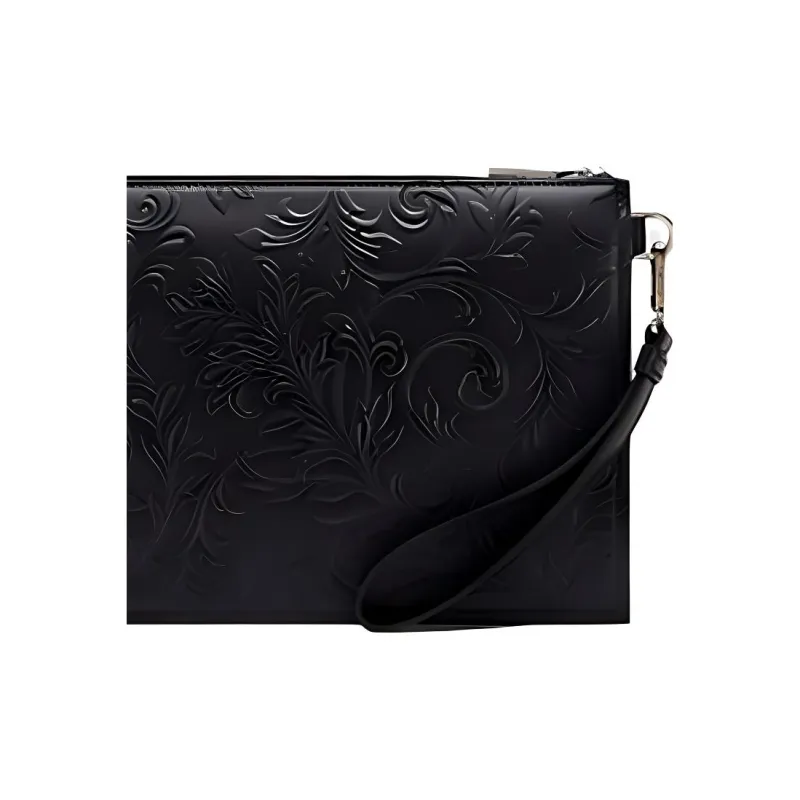FANSIZHE VERSACE Cow Leather Clutch Men's Black-2