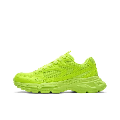 Kappa Back to Back Anti Slip Wear Resistant Low Top Chunky Sneakers Unisex Neon Bright Yellow