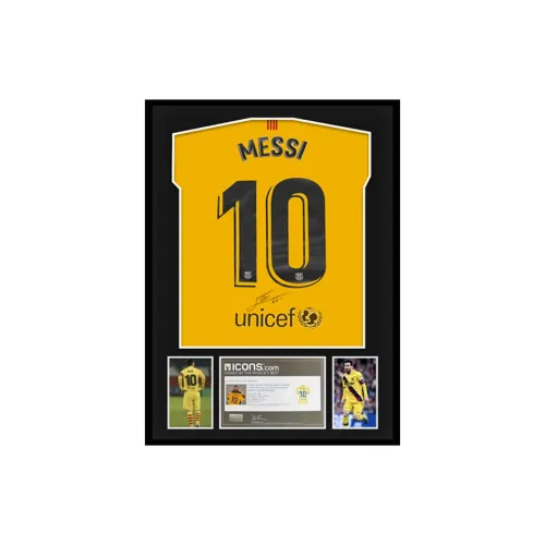 Three For FC Barcelona 2019 20 Season Jersey Framed Outer Frame Approximately 65x85cm Icons Certificate Unisex