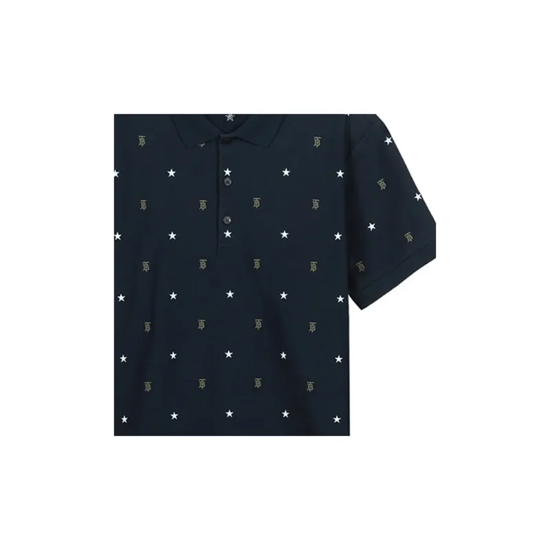 Burberry Polo Shirts Men Marine Blue-6