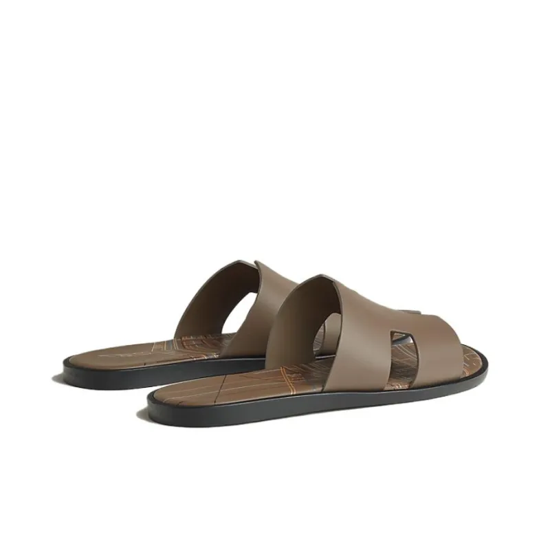 HERMES Izmir Slide Slippers Men's Umber-3