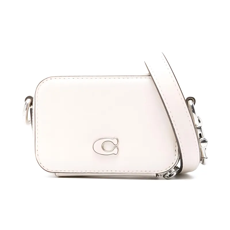 COACH Calfskin Messenger Bag, Shoulder Bag, Crossbody Bag Women's Chalk White-0