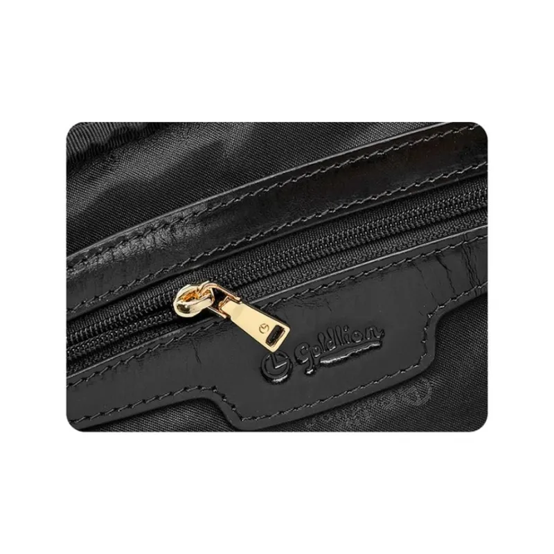 GOLDLION Cow Leather Shoulder Bag, Crossbody Bag, Handbag Trumpets Women's Ecru/Black/Brown/Gray-13