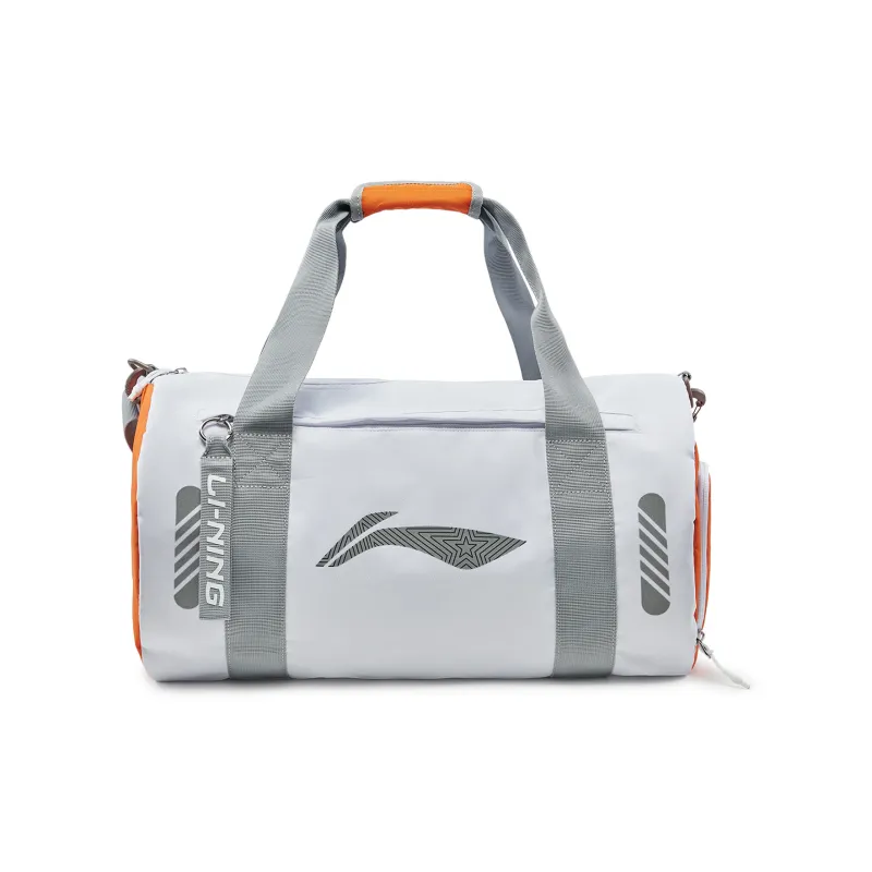 LiNing Polyester Travel Bag 30L Unisex White & Carrot Orange-0