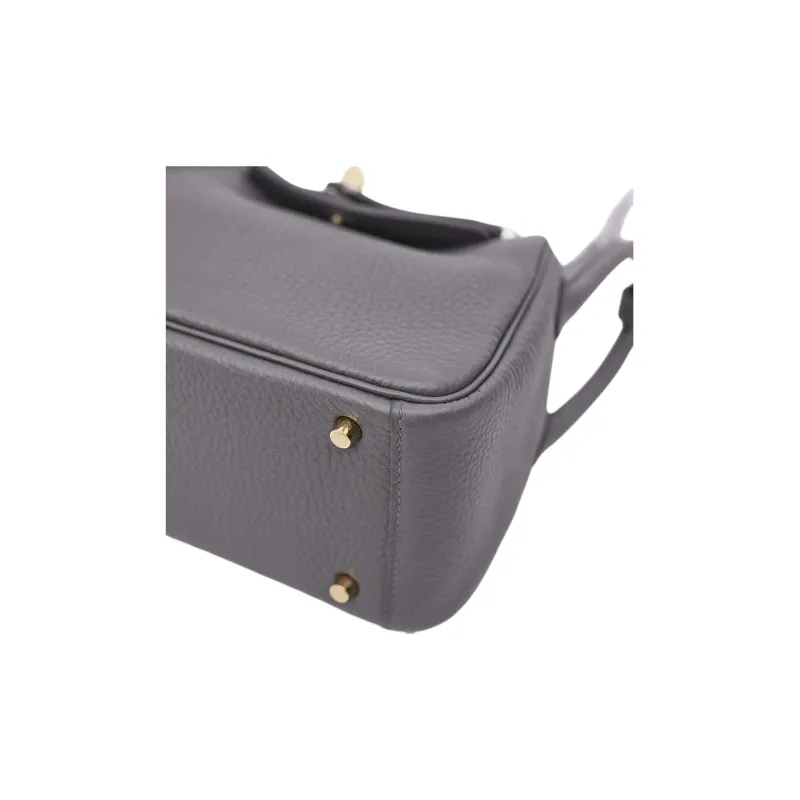 HERMES Lindy Clemence Bullock Leather Shoulder Bag Mini Women's 85 Ardoise Slate Gray-4