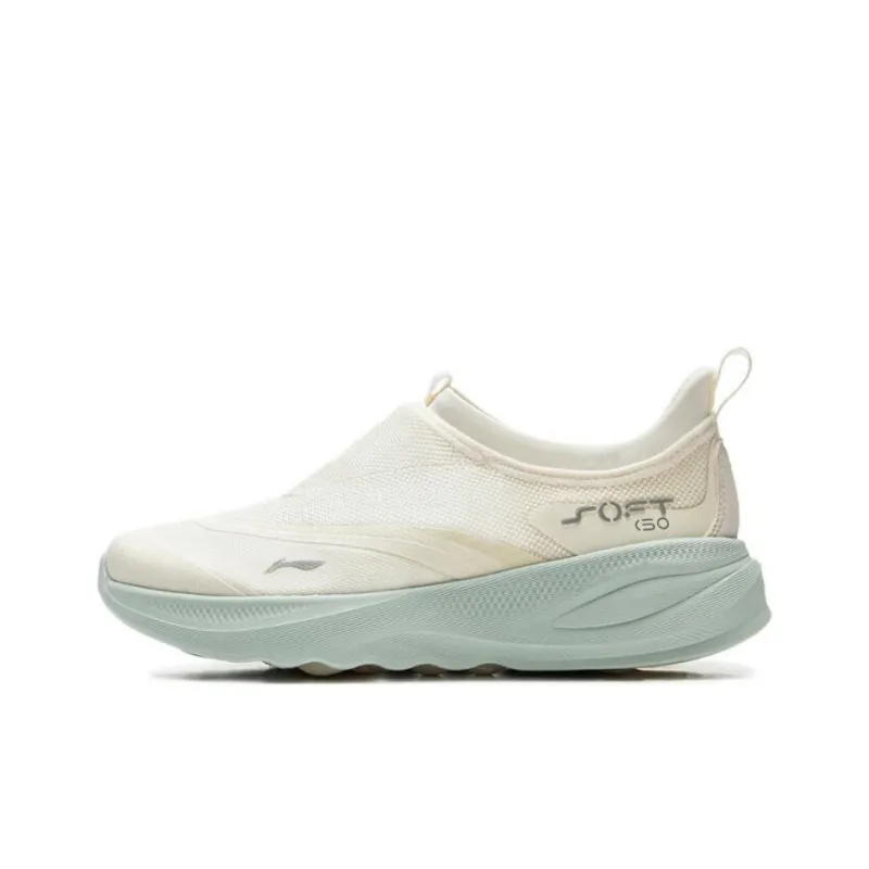 LiNing SOFT GO 2 Cushioned Slip Resistant Breathable Lightweight Low Top Casual Shoes Women's Ecru-0