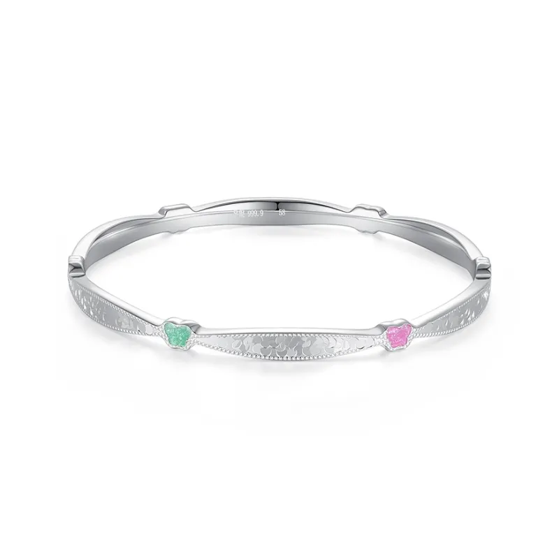 IDEAL 999 Fine Silver Bangles Women's-0