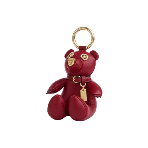 COACH Bag Charm Leather Bag Accessory Mini Women
s Gold 
Dark Red Gemstone