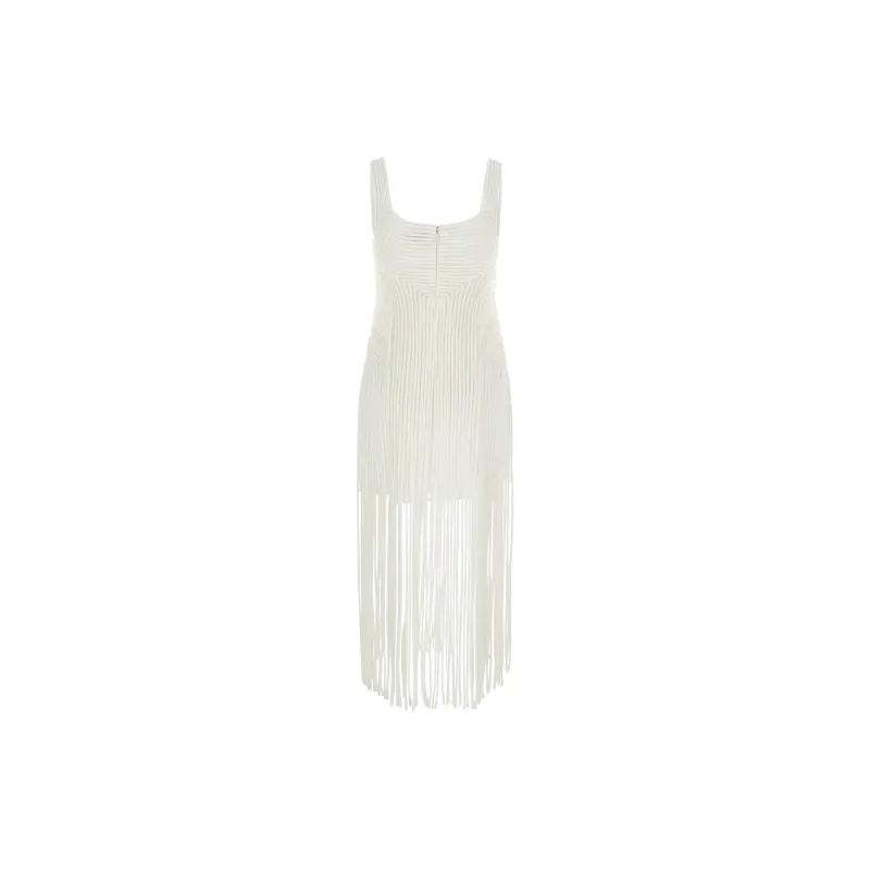 JONATHAN SIMKHAI Fringed Midi Skirt-1