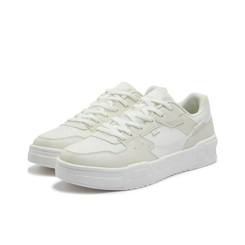 361° Cushioned Wear Resistant Coverage Low Top Skateboard Shoes Women's White Beige-2