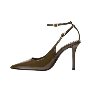 ZARA Slim Heel High Heels 10cm Women's Khaki Green