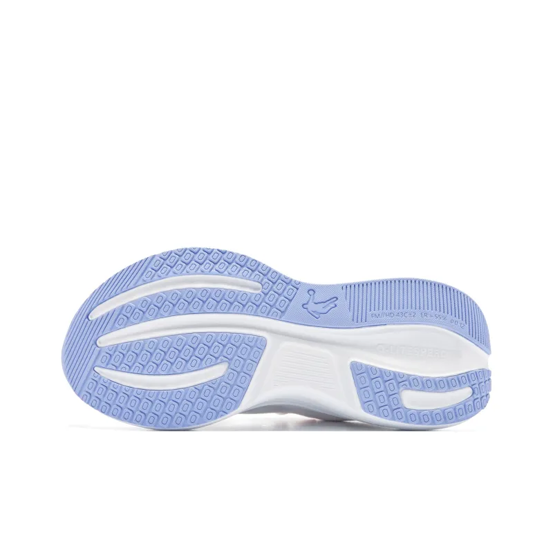 QIAODAN Cushioned Slip Resistant Abrasion Resistant Low Top City Commute Sprint Running Shoes Women's White Purple-4