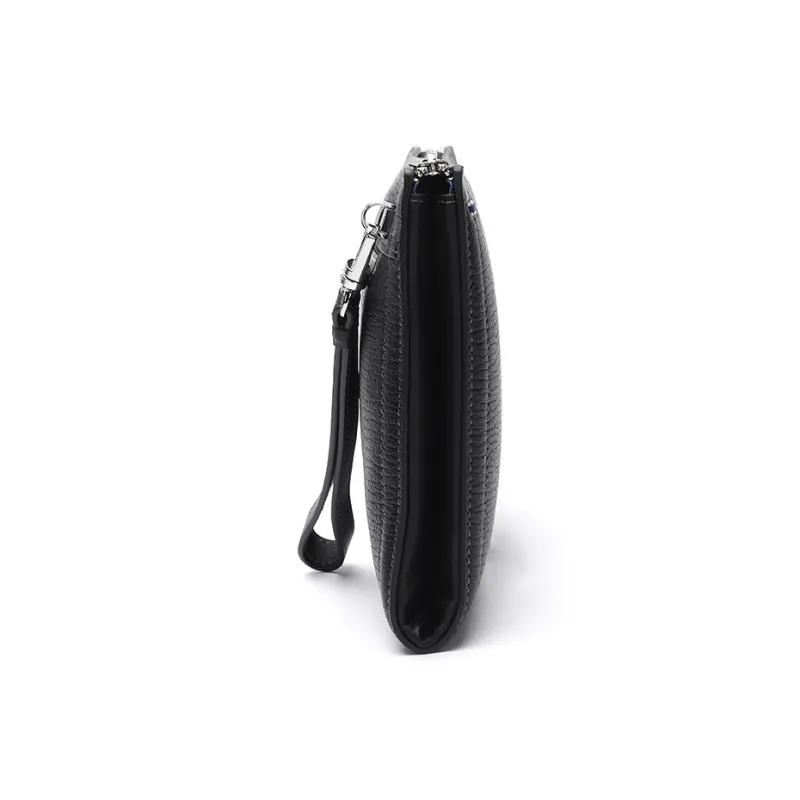Satchi Cow Leather Clutch Regular Men's Black-2