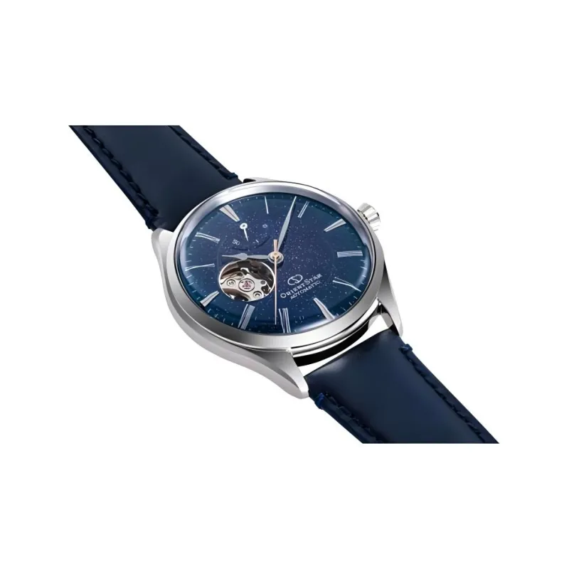 ORIENT STAR Automatic Mechanical Movement Genuine Leather Strap Watch Men's Watches Blue Dial-2