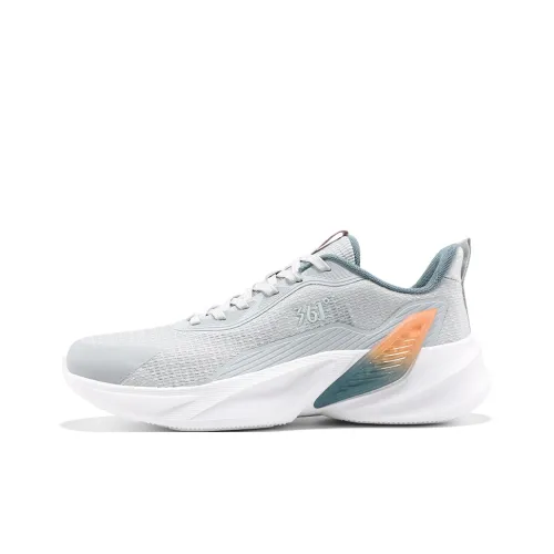 361° Cushioning Anti Slip And Wear Resistant Low Top Casual Sprint Running Shoes Men's Gray White