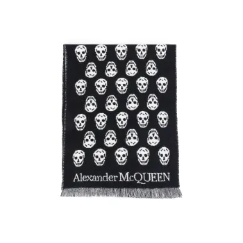 Alexander McQueen Allover Skull Intarsia Scarf