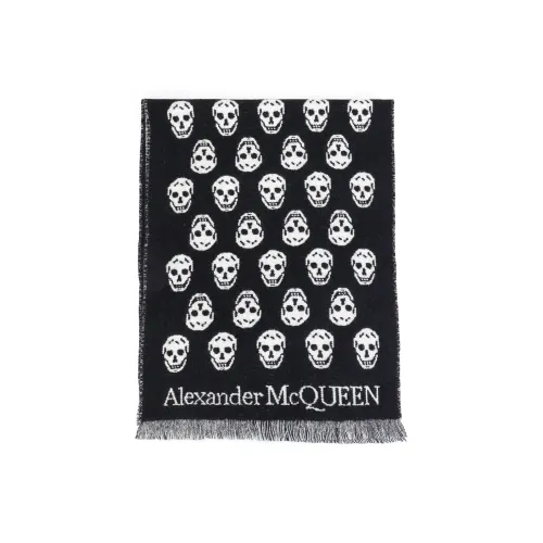 Alexander McQueen Allover Skull Intarsia Scarf