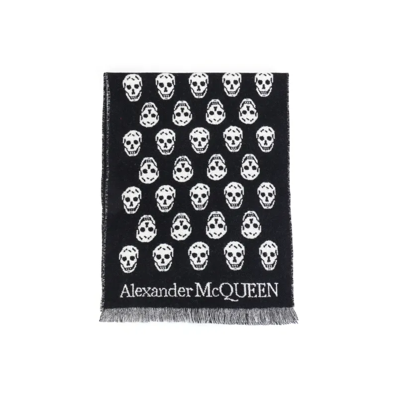 Alexander McQueen Allover Skull Intarsia Scarf-0