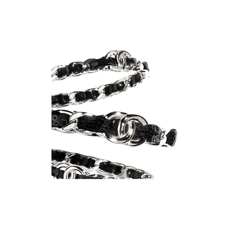 CHANEL Metal Bangles Women's Black-2