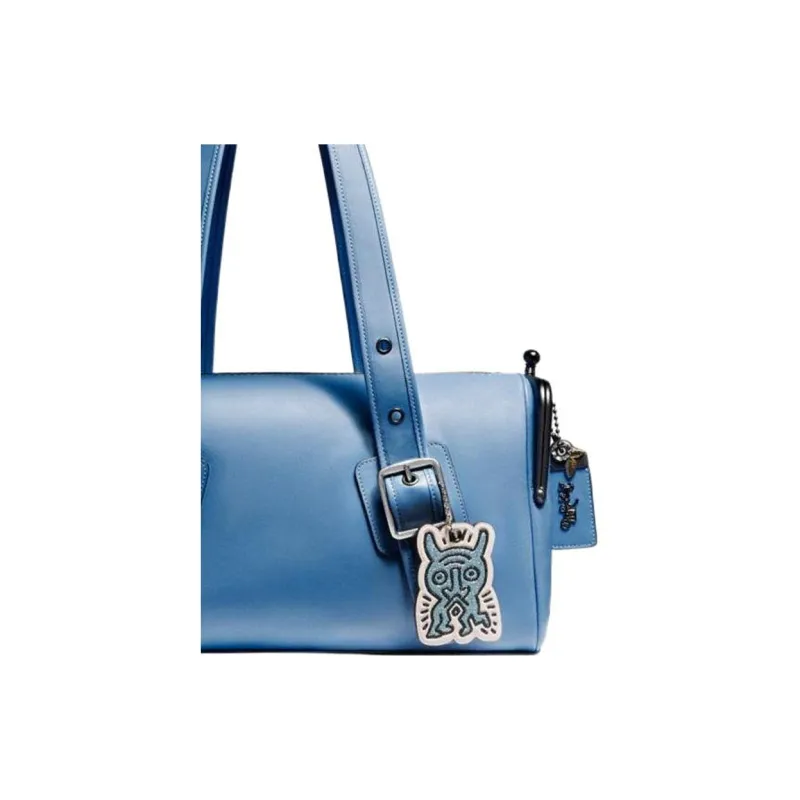 COACH Keith Haring Collaboration Mailbo Gloves Made Of Tanned Leather Handbag Shoulder Bag Large Size Women's Sky Blue-4