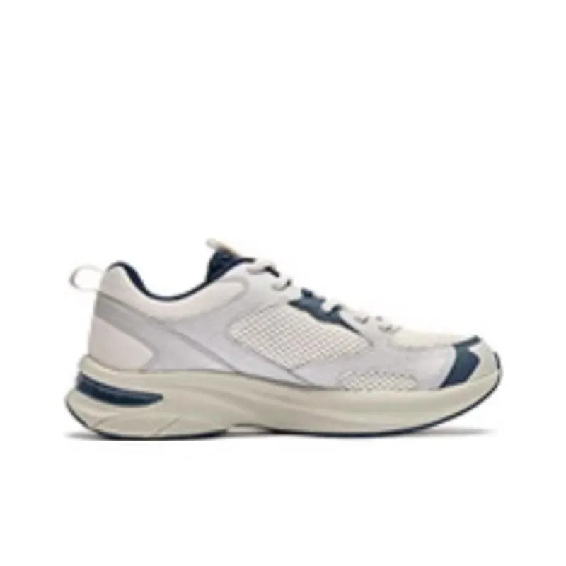 QIAODAN Cushioning Wear Resistant Low Top Running Shoes Men's White Blue-2