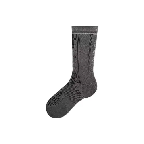 Lululemon Power Stride PerformaHeel Mid-Calf Socks Men's 1 Pack Gray/Black/Silver Waterdrop