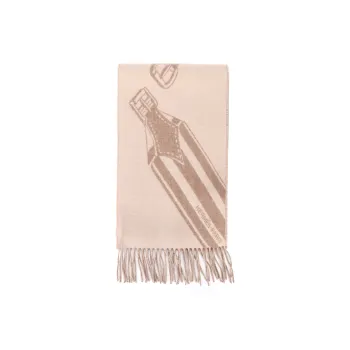 HERMES Cashmere Knit Scarves Unisex Khaki