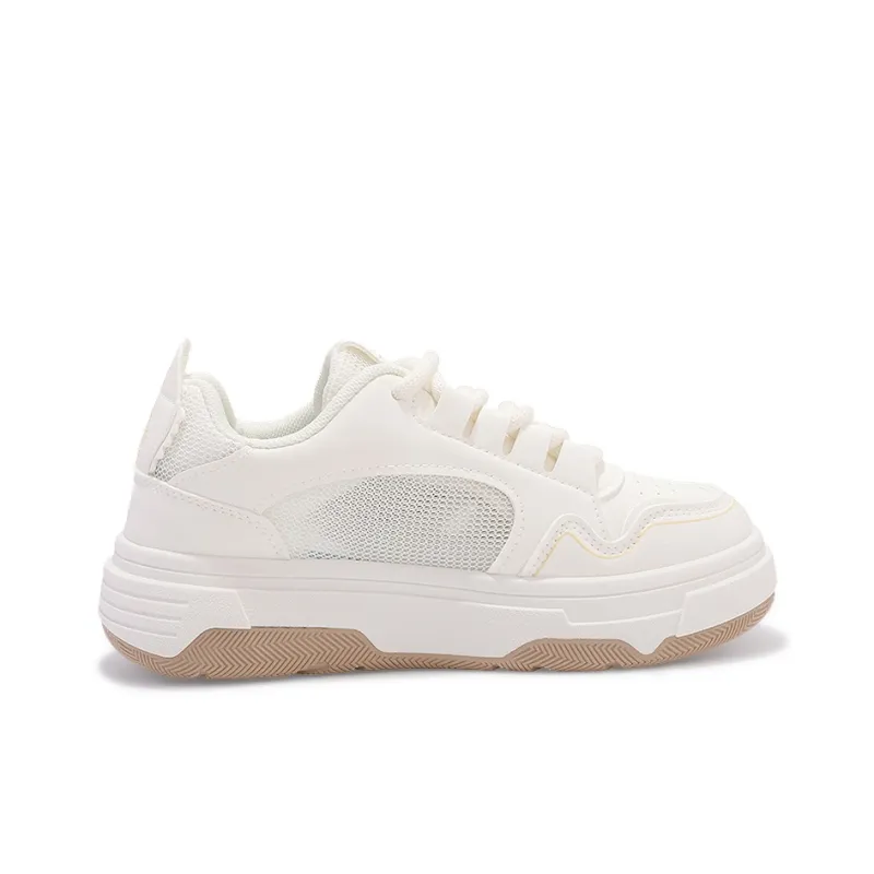 SNXR Anti Slip Wear Resistant Low Top Skateboard Shoes Women's Beige-2