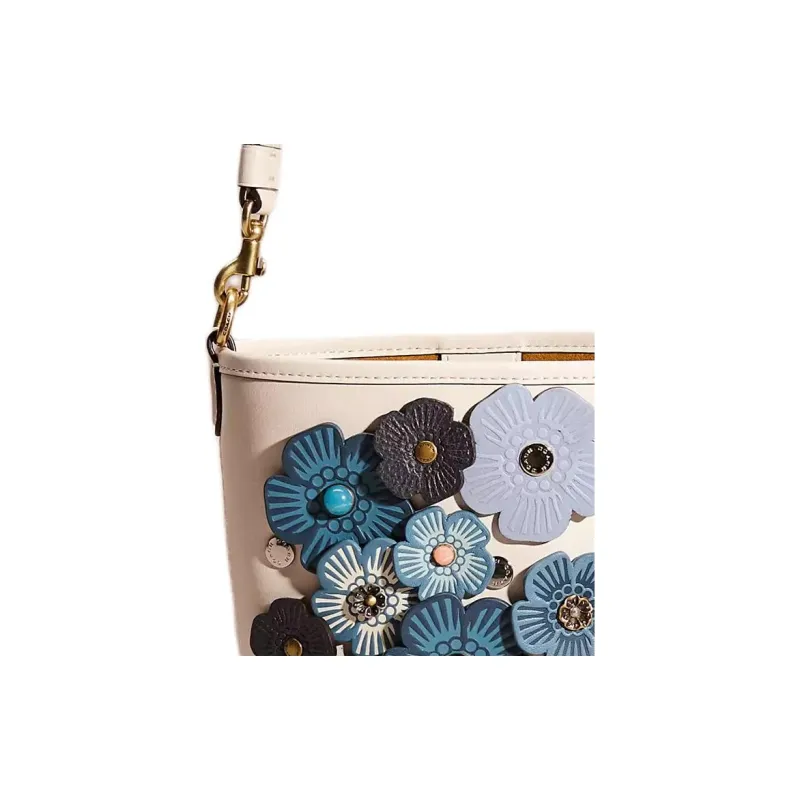 COACH Dakotah Leather Bucket Bags Shoulder Bag Crossbody Bag Handbag Small Size Women's Chalk White/Multicolor-4