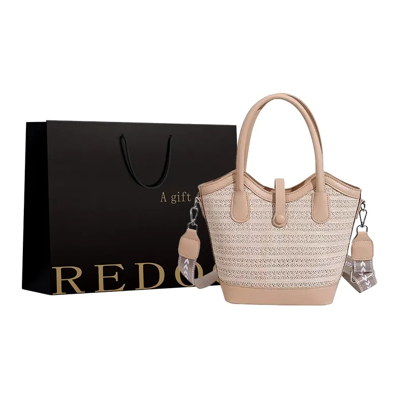 REDOO Woven Shoulder Bag, Crossbody Bag, Handbag Regular Women's White/Black/Khaki/Brown-10