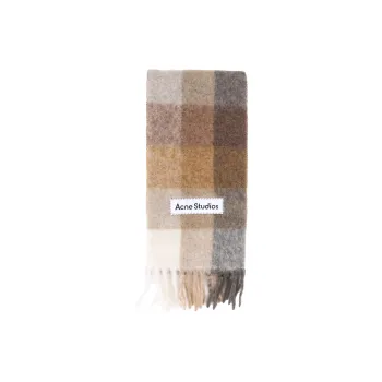 Acne Studios Knit Scarves Unisex White/Beige/Brown