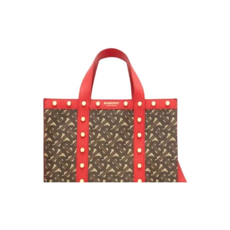 Burberry Eco-Friendly Canvas Tote Bag Portable Crossbody Bag Shoulder Bag Small Size Unisex Bright Red-3