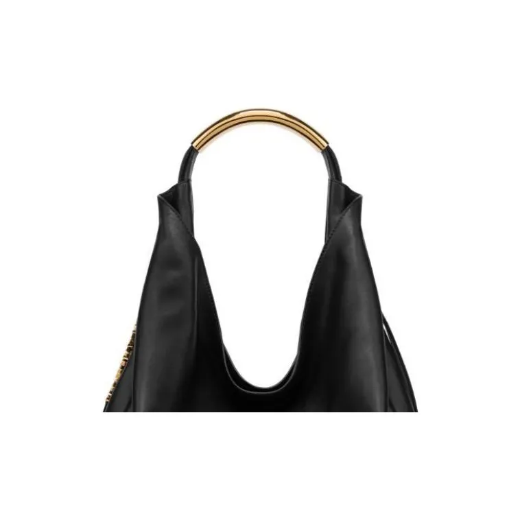 MOSCHINO Leather One Shoulder Handbags Women's Black-3
