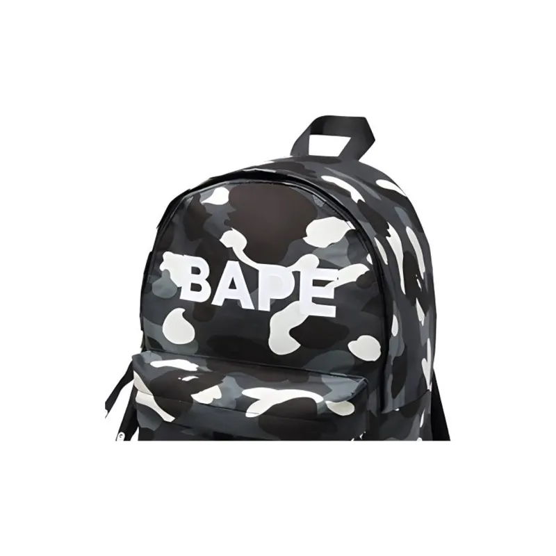 A BATHING APE Nylon Fabric Backpack Regular Unisex Green Camouflage-1