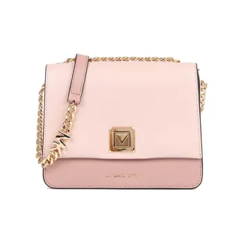 MICHAEL KORS Sylvia Leather Shoulder Bag Crossbody Bag Medium Size Women's Nude Pink