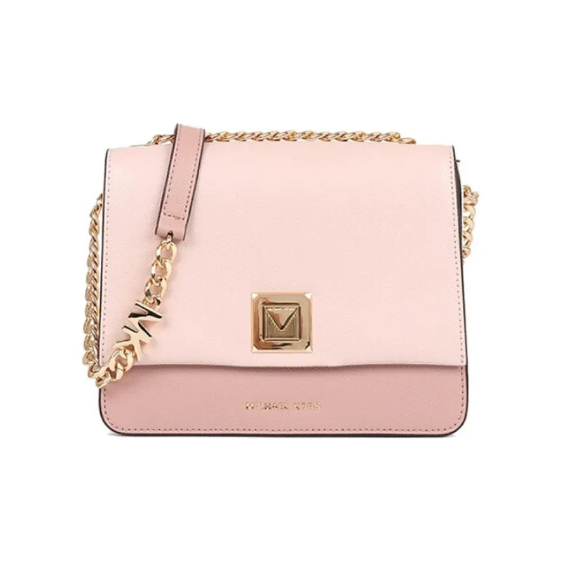 MICHAEL KORS Sylvia Leather Shoulder Bag Crossbody Bag Medium Size Women's Nude Pink-0