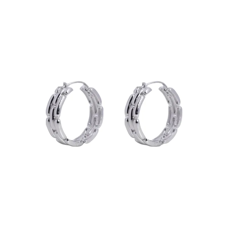 FANGFANGMARCEAU White Gold Plated Copper Earrings Unisex-0