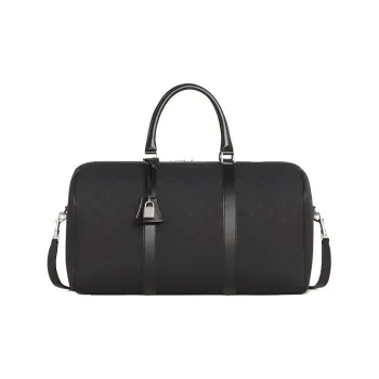 CELINE Triomphe Cow Leather Travel Bag Unisex Black