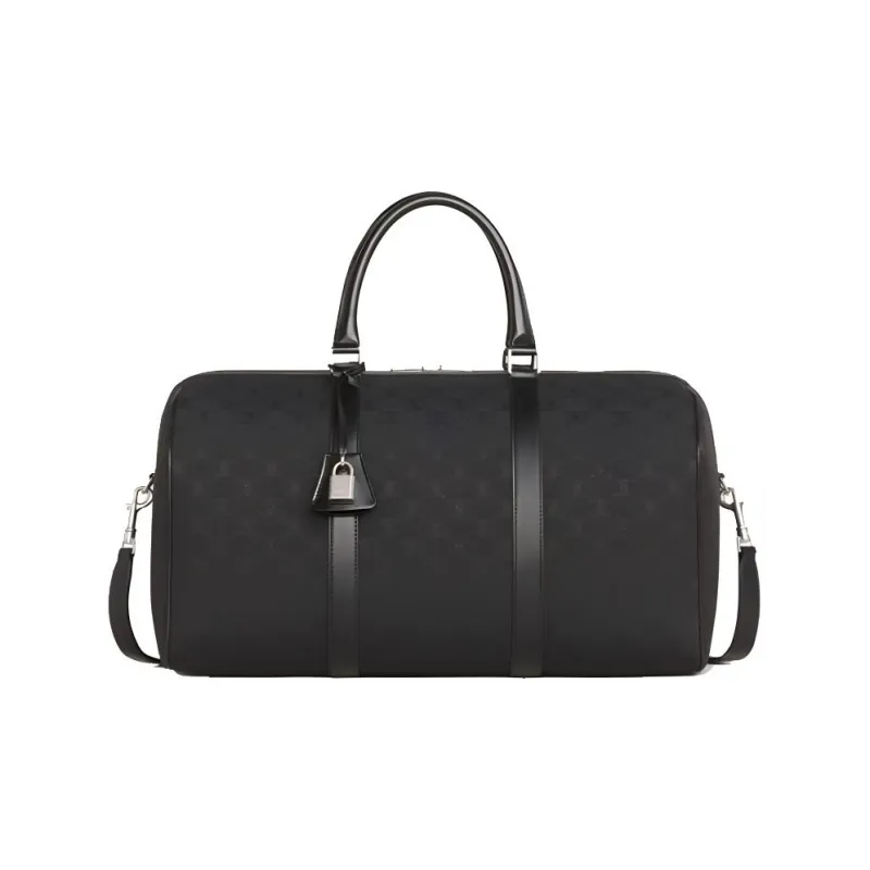 CELINE Triomphe Cow Leather Travel Bag Unisex Black-0