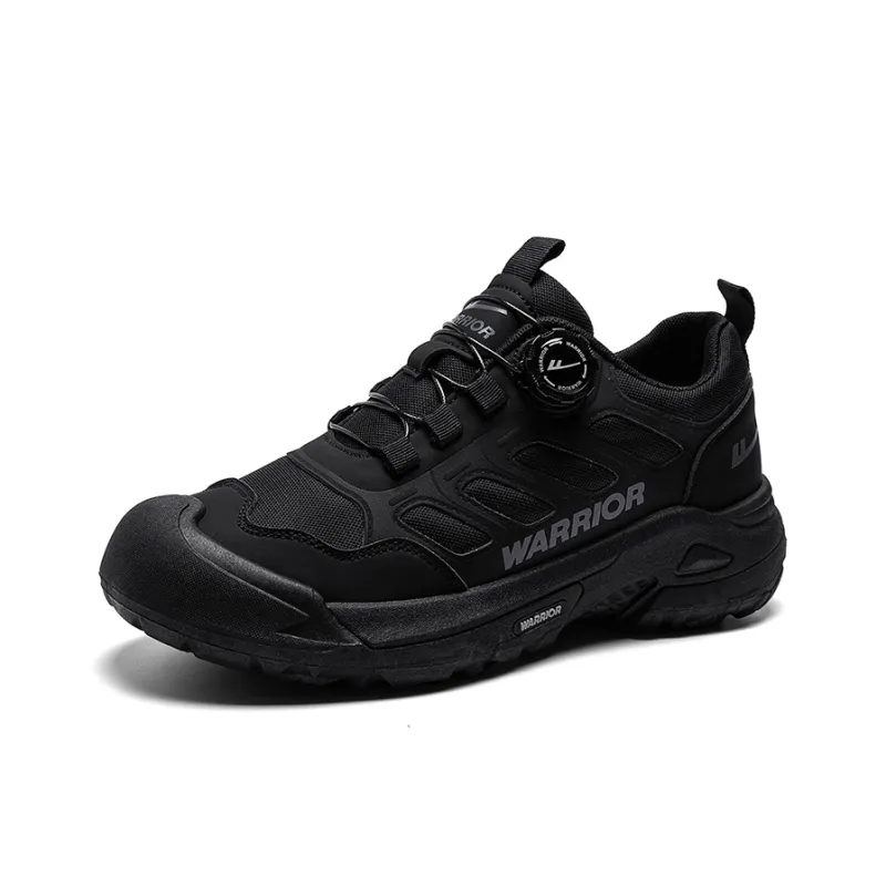Warrior Hiking Shoes Coverage Wear Resistant Lightweight Slip Resistant Low Top Chunky Sneakers Men's Black-1