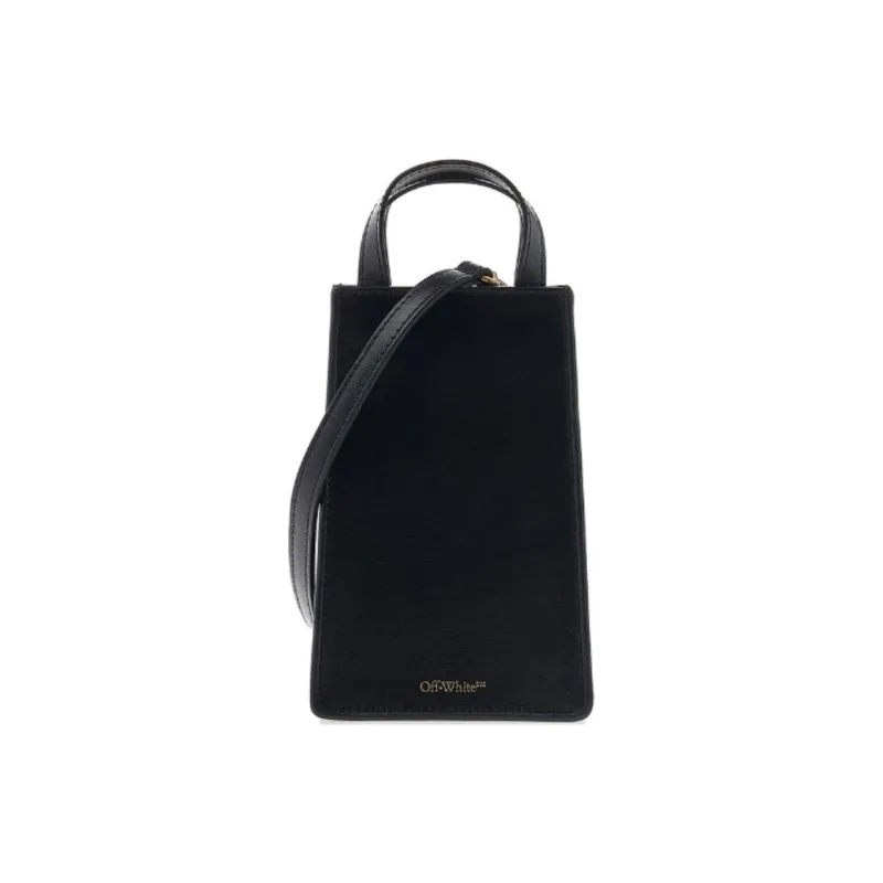 OFF WHITE Leather Shoulder Bag Crossbody Bag Handbag Mini Women's Black-4