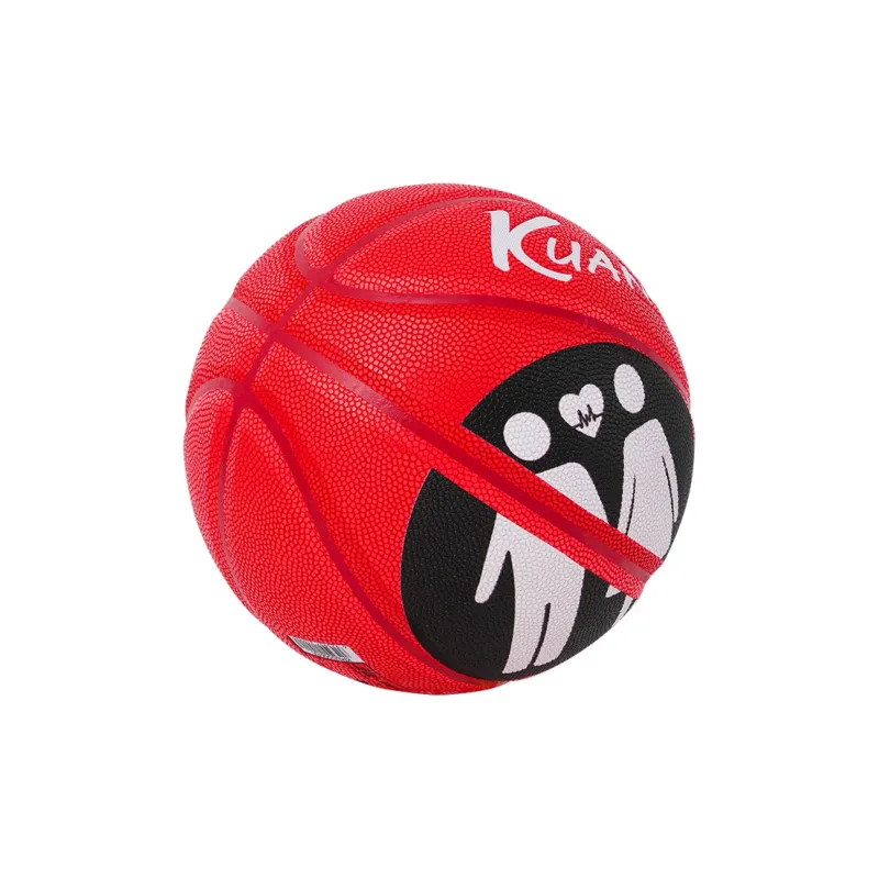 Kuangmi PU Basketball Black Red Size 7 Ball Street Unisex-4